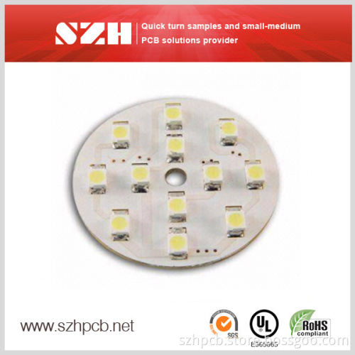White Solder Mask, 1.6mm Board Thickness Single Sided Aluminum Base LED PCB